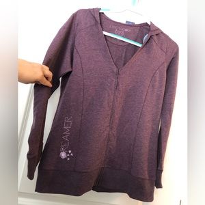 Hoodie with zipper Life is Good size M. Maroonish color.
